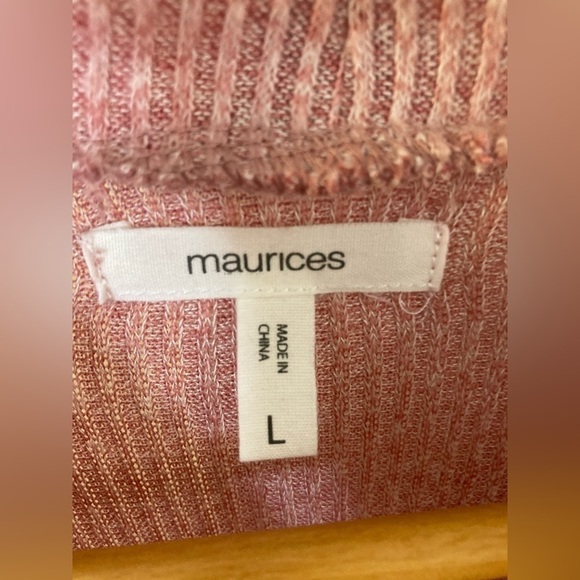 NWT Maurices mauve mock neck sweater blouse ruffles Large - Picture 4 of 9